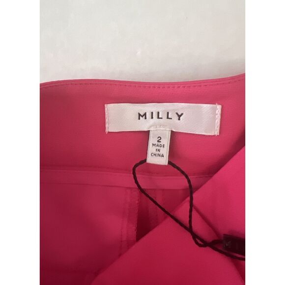MILLY Aria Cady Sz 2 Button Tab Shorts MILLY Pink - Picture 3 of 9